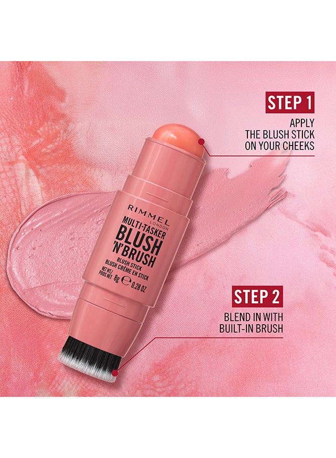 RIMMEL LONDON Multi-Tasker Blush'N'Brush Stick - Roasted Peach, 8g - Image 3