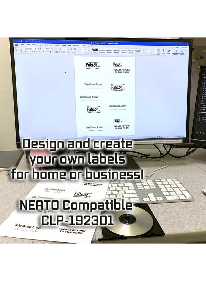 Blank Labels Cd/Dvd Labels, Neato Clp-192301 Compatible Large Center Holes Permanent White Matte, Inkjet And Laser Printed Guaranteed Easy To Peel 3 Per Sheet 100 Sheets 300 Disc Labels - Image 4