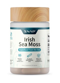 SNAP SUPPLEMENTS Irish Sea Moss Superfood From Sea With Bladder Wrack Extract Naturally Contains 92 Nutrients 60 Capsules  - Image 1