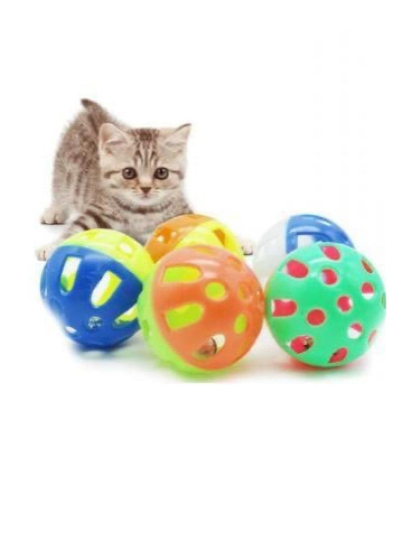 لعبة قطط كرة مع الجرس متعددة الالوان 6 حبة - Image 3