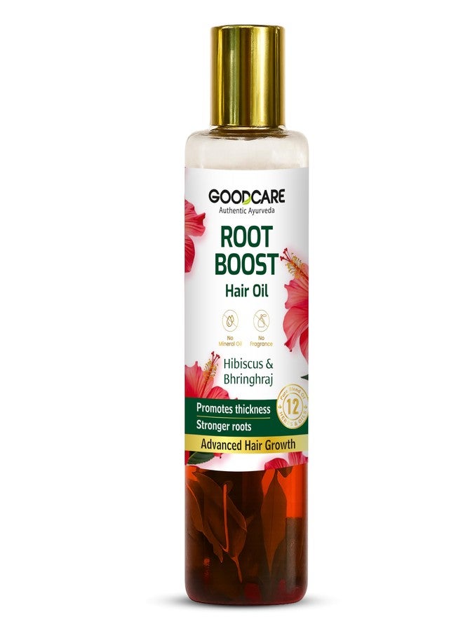 GOOD CARE Goodcare Root Boost Hair Oil 100 ml | Hibiscus & Bhringhraj Blend | 12 Ayurvedic Herbs & Oils | Stronger Roots | Reduced Hair Fall, Stimulates Follicles, Restores Shine & Natural Growth - Image 1