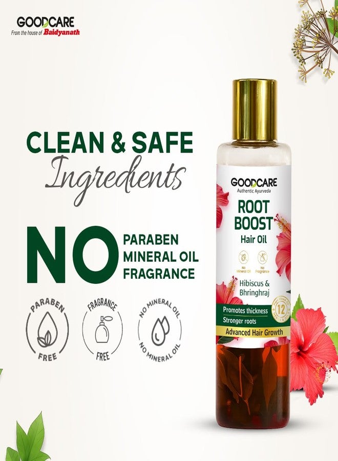 GOOD CARE Goodcare Root Boost Hair Oil 100 ml | Hibiscus & Bhringhraj Blend | 12 Ayurvedic Herbs & Oils | Stronger Roots | Reduced Hair Fall, Stimulates Follicles, Restores Shine & Natural Growth - Image 4