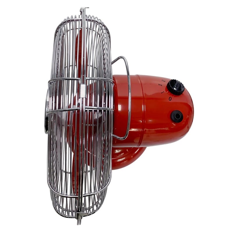 Good Housekeeping 92611 All-Metal 12" Retro Desk Office Table Fan with Wide Oscillation, 3-Speed Settings & Carrying Handle, Crimson Red - Image 4