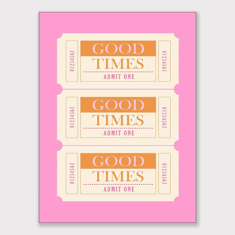 DFAIUY Good Times Ticket Retro Wall Art Poster - Image 1