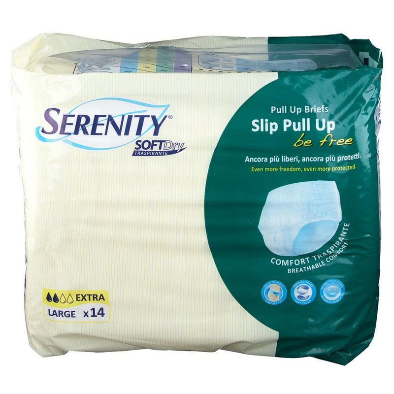 سراويل Serenity Soft Dry الامتصاصية القابلة للارتداء (مقاس كبير جداً - Extra Large) - عبوة 14 قطعة