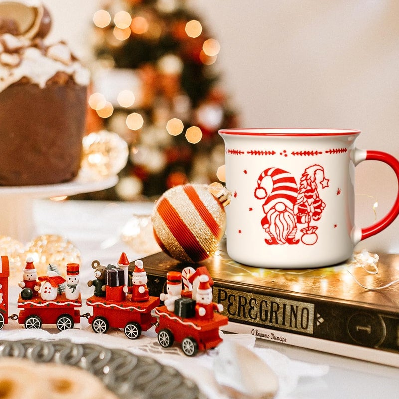 Cabtnca مجموعة أكواب كابنتكا لعيد الميلاد - 4 أكواب عيد الميلاد - أكواب قهوة عيد الميلاد - أكواب سيراميك لعيد الميلاد - كوب سانتا الأقزام - أكواب العطلات - ديكور أكواب عيد الميلاد - هدايا عيد الميلاد للنساء والأطفال - 13 أونصة - Image 3