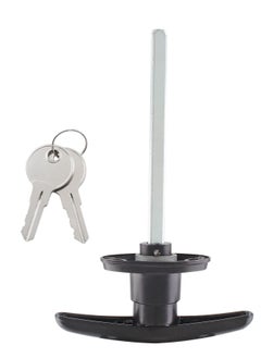 Truck Cap Locking T-Handles 1 Pack Camper Topper Locks with Keys, Canopy Replacement Locks Blind Mount Locks for RV Caravan Motorhomes Black