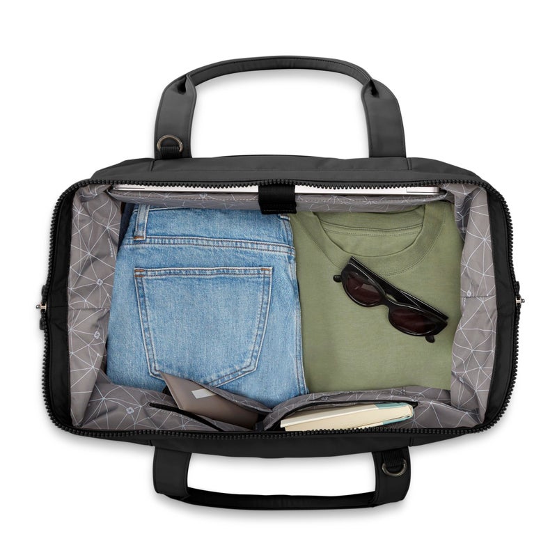 Samsonite Better Than Basics Weekender Duffle â€“ Drop Bottom Travel Bag with 14â€ Laptop Compartment, SmartSleeveâ„¢ Trolley Strap, Adjustable Shoulder Strap, Durable RPET Lining, Black - Image 2