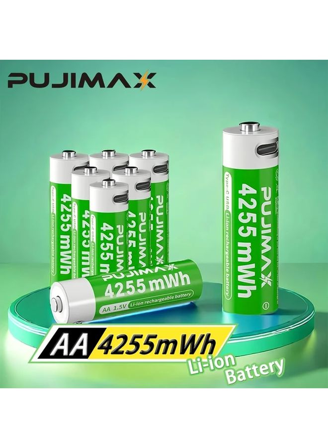 PUJIMAX AA 1 5V 4255mWh Rechargeable Lithium Ion Battery 16PCS Fast USB C Charging - Image 3