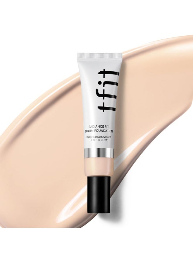 TFIT Radiance Fit Serum Foundation - Flawless Coverage, Dewy finish, Long-lasting, Lightweight, Korean Makeup, (C01 Porcelain, 30g) - Image 1