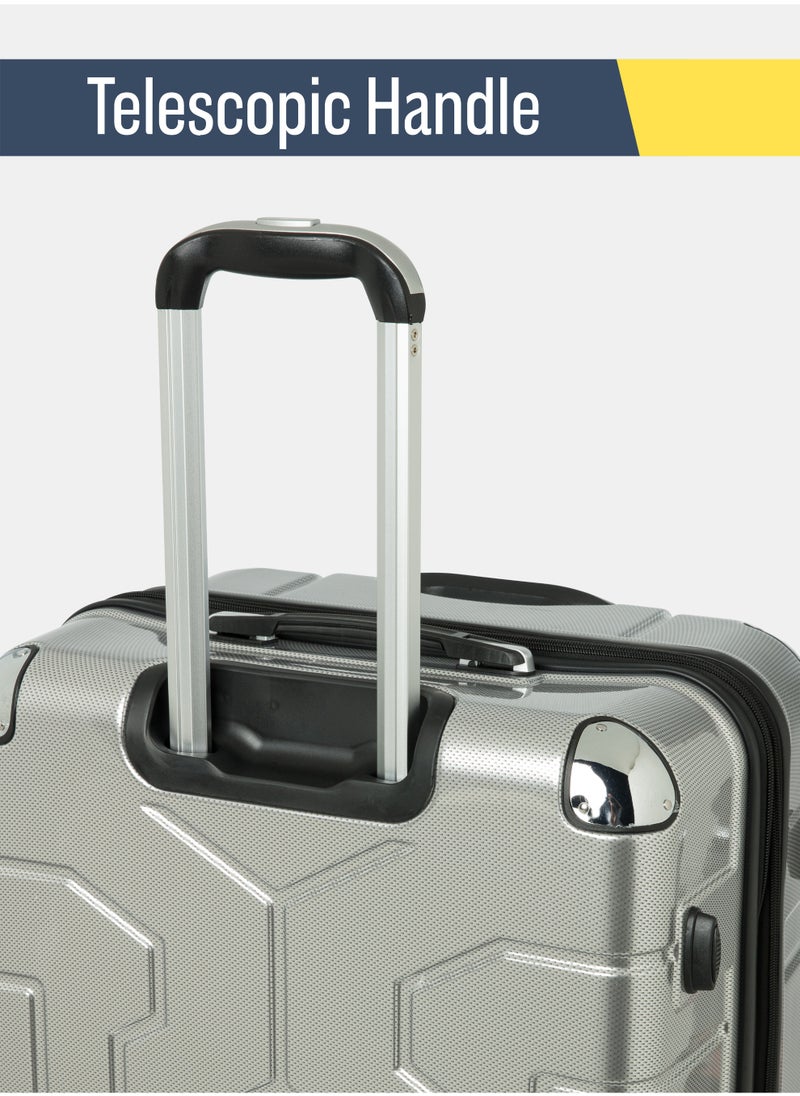 British Tourister 3-Piece ABS Hard Shell Luggage Set (20/24/28 Inch) with Expandable Layer – Lightweight Suitcases with Spinner Wheels, Aluminium Trolley – Travel Trolley Bag Set