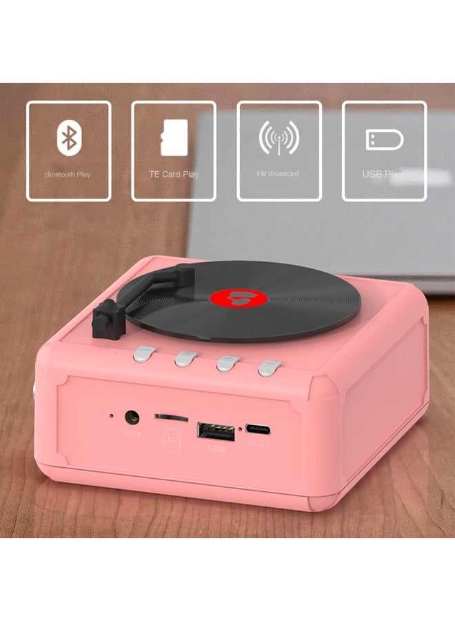 NIBEMINENT Wireless Record Player Bluetooth Audio Retro Creative Mini Portable Card Small Speaker Subwoofer  - Image 2