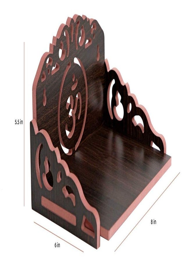PEGRIM Art and Craft Wooden Temple Wall Hanging and Table Top Home Mandir Temple Pooja Mandir (Black) - Image 3