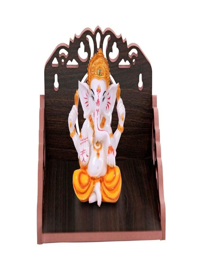 PEGRIM Art and Craft Wooden Temple Wall Hanging and Table Top Home Mandir Temple Pooja Mandir (Black) - Image 4