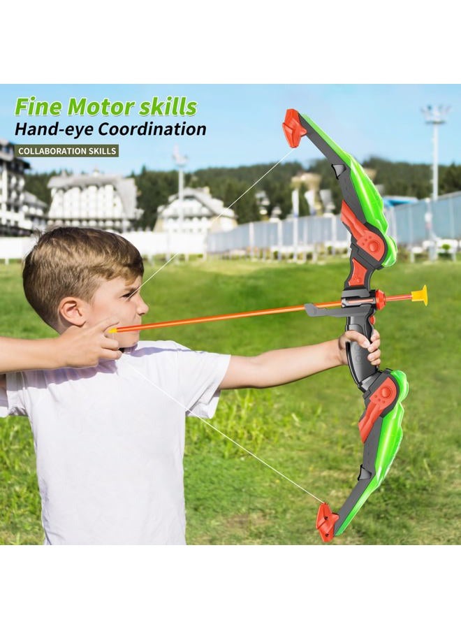 TEMI 2 Pack Set Kids Archery Bow Arrow Toy Set Outdoor Hunting Play with 2 Bow 20 Suction Cup Arrows 2 Target & 2 Quiver, LED Light Up Function Toy, Outdoor Toys for Kids, Boys & Girls Ages 3-12 - Image 3