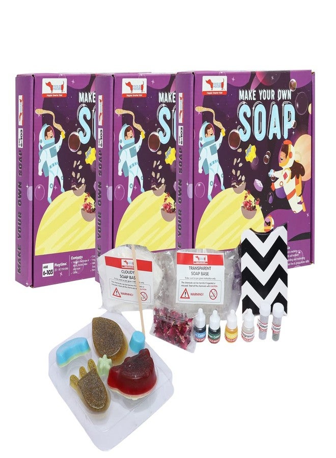 CocoMoco Kids Return Gifts Birthday Party for Kids - Set of 3 pcs of Solar System Space Theme Soap Making DIY Activity Kit, Make Your Own Soap Kits for 6-14 Years Boys & Girls, Crafts Science Toy - Image 1