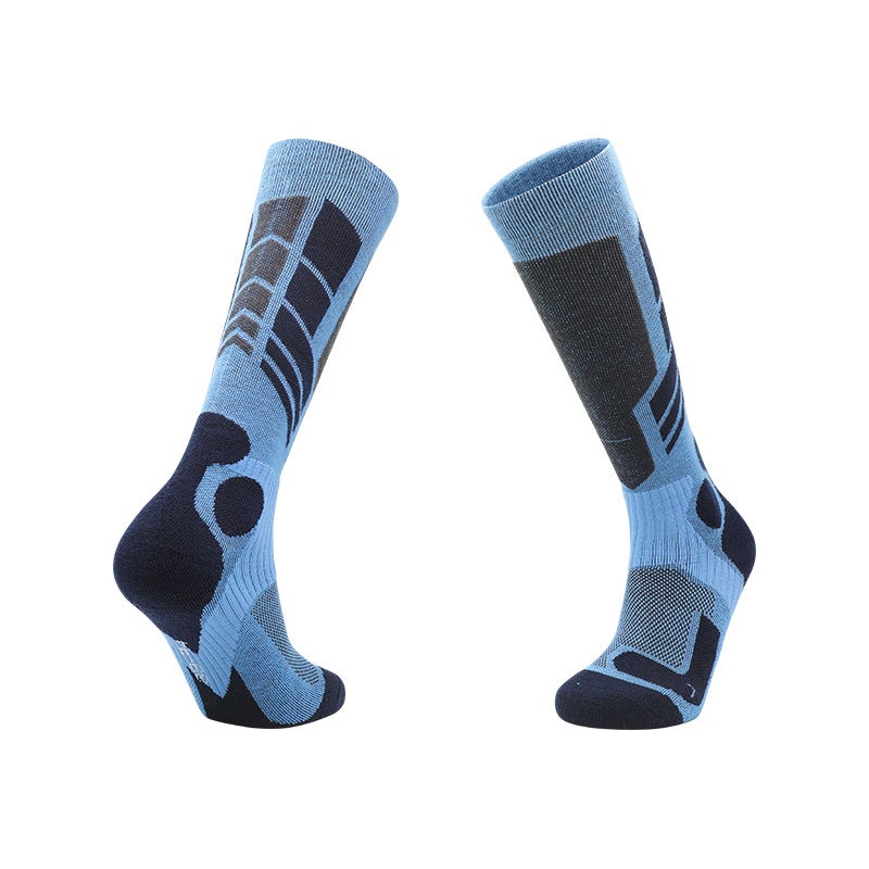 Generic Winter Childrens Professional Ski Socks Men and Women Thickened Warm Snow Socks Sweat Absorbing Breathable Towel Bottom Sports Snow Socks 01 Black/White - Image 3