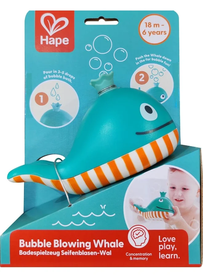 هيب Bubble Blowing Whale | Cute Bath Toy For Kids | Fill Spout With Bubble Bath Or Soap For Realistic Bubbles | Floats On Water | Easy To Clean | Ages 3 Years & Up
