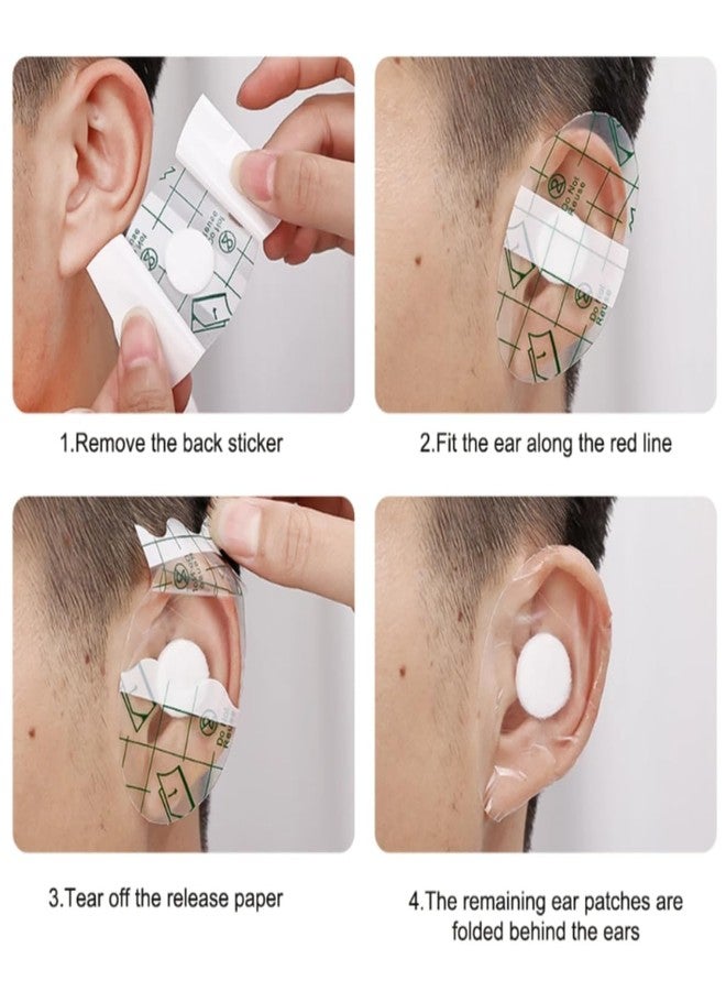 BetterJonny 120 Pcs Waterproof Ear Stickers, BetterJonny 4.4 * 6.8cm Mini Clear Adhesive Waterproof Bandages for Wounds,Ear Covers for Kids Swimming Shower,Disposable Cotton Protector for Water Sports - Image 3