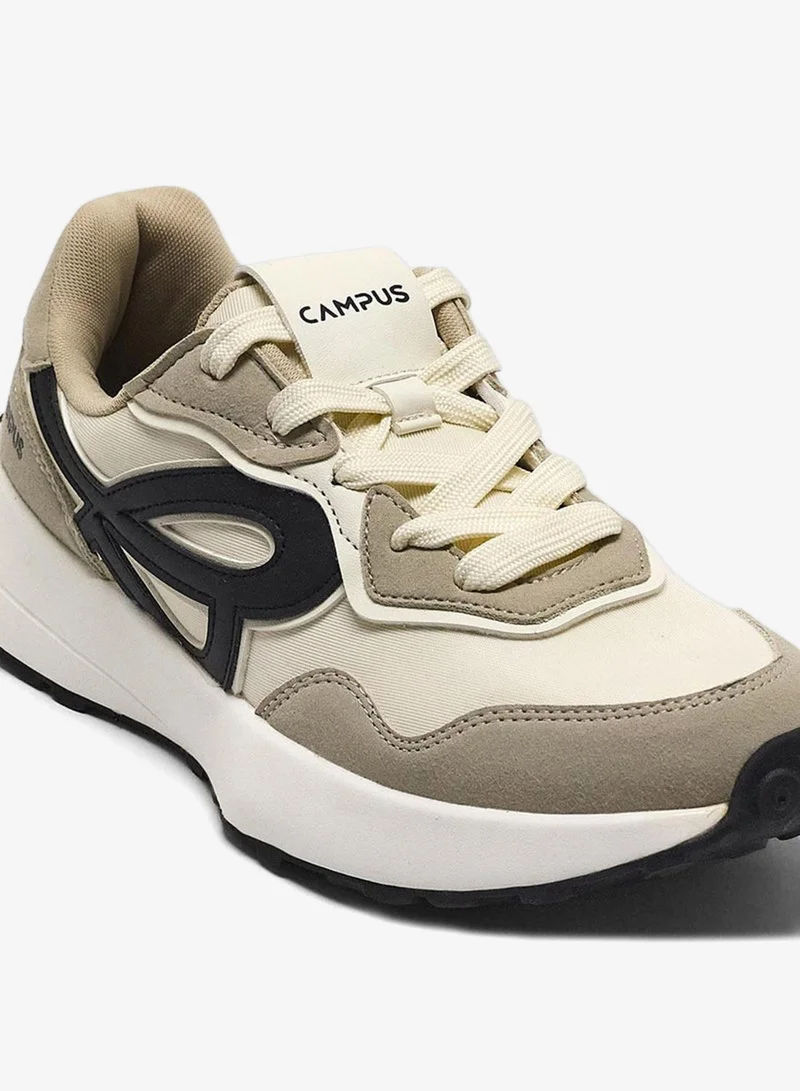 CAMPUS Off Wht/Blk Men’s Off White Low Top Sneakers – Cool Retro Design Shoes with Bold Side Pattern and Modern Comfort for Men | Best Price UAE