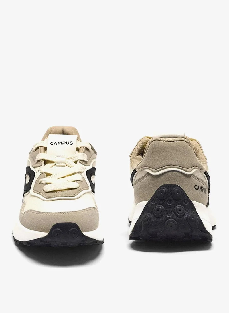 CAMPUS Off Wht/Blk Men’s Off White Low Top Sneakers – Cool Retro Design Shoes with Bold Side Pattern and Modern Comfort for Men | Best Price UAE