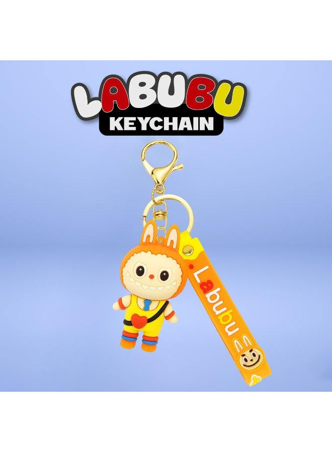 Labubu Keychain 3D Cartoon Pendant with Silicone Strap | Soft PVC Material, Durable & Lightweight | Pendant Size 7cm & Strap Size 13cm | Secure Metal Key Ring with Lobster Clasp | Portable, Wear-Resistant, Non-Fading | Cute Accessory for Keys & Bags - Image 1