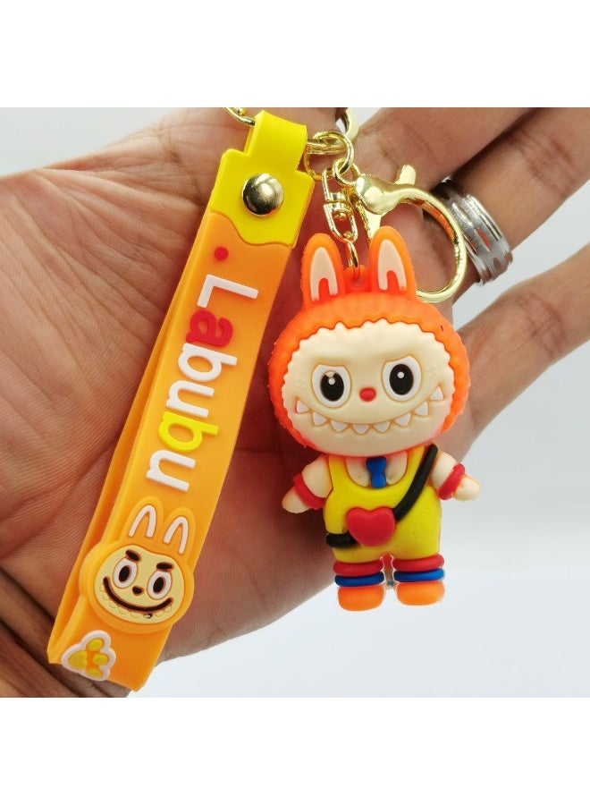 Labubu Keychain 3D Cartoon Pendant with Silicone Strap | Soft PVC Material, Durable & Lightweight | Pendant Size 7cm & Strap Size 13cm | Secure Metal Key Ring with Lobster Clasp | Portable, Wear-Resistant, Non-Fading | Cute Accessory for Keys & Bags - Image 2