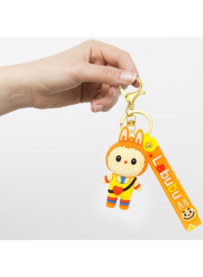 Labubu Keychain 3D Cartoon Pendant with Silicone Strap | Soft PVC Material, Durable & Lightweight | Pendant Size 7cm & Strap Size 13cm | Secure Metal Key Ring with Lobster Clasp | Portable, Wear-Resistant, Non-Fading | Cute Accessory for Keys & Bags - Image 4