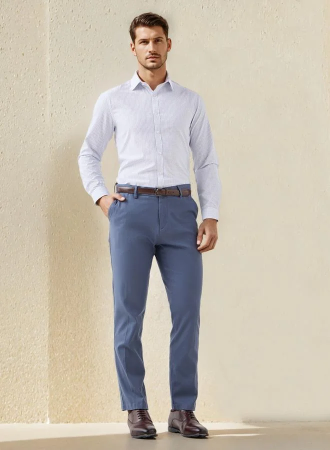 Splash FAV Regular Fit Checked Collared Shirt with Long Sleeves