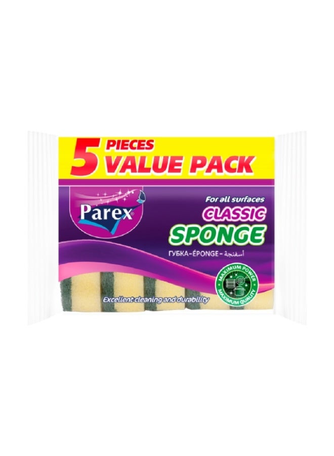 Cleaning Sponge, Green - pack of 5 pcs, Turkey