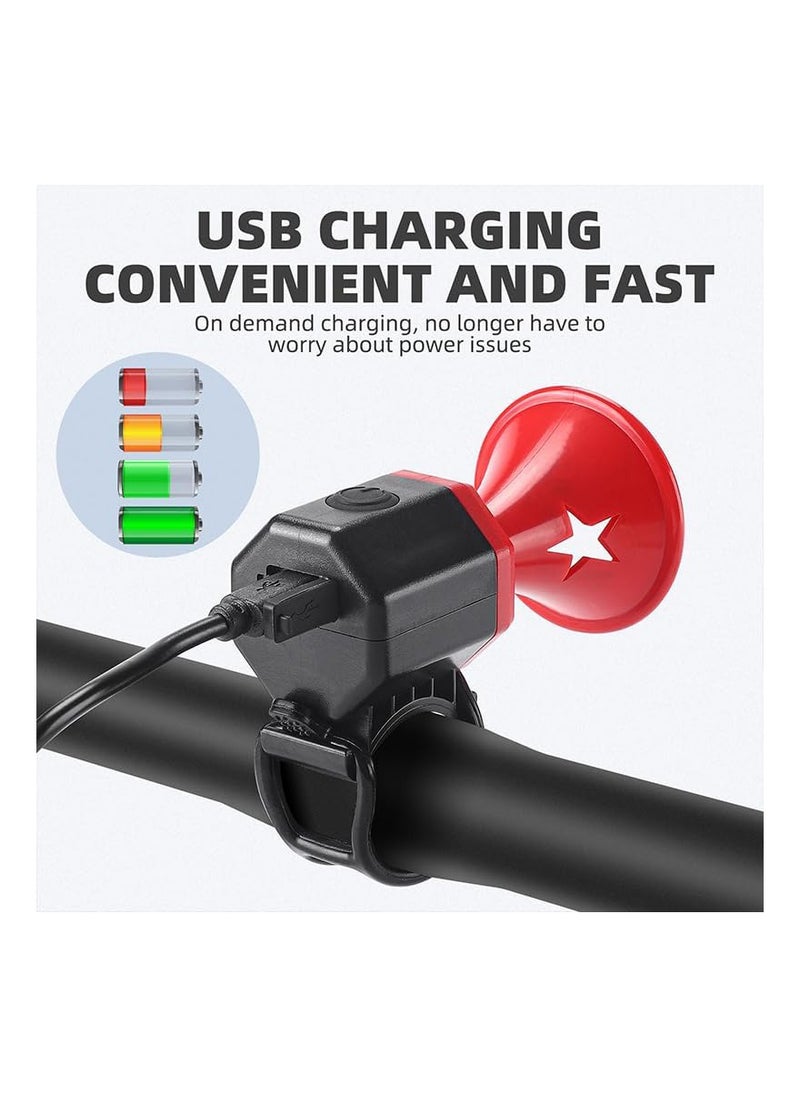 Generic - 125 dB Electric Bike Horn with 6 Sound Modes, Rechargeable Battery, Waterproof Design - Perfect Bicycle Accessory for Kids, Adults, and Mountain Bikes. - Image 1