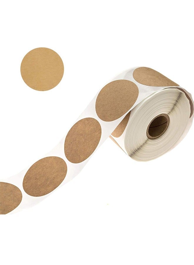 Generic 300-Piece Kraft Labels Stickers Roll Tag - Brown Self-Adhesive Multipurpose for DIY Crafts Product Packaging Branding Storage Organization & Gift Wrapping  - Image 1