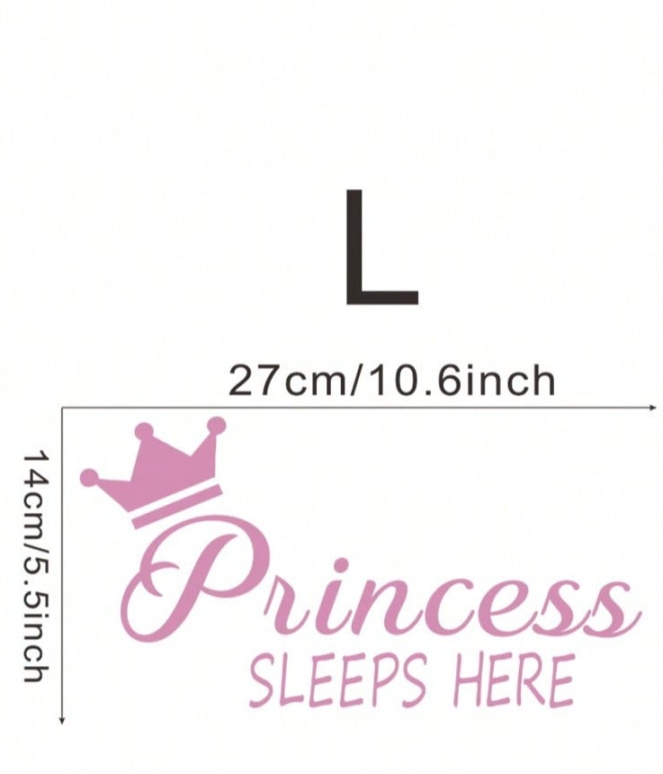 ملصق جداري لغرفة النوم بتصميم Princess Sleeps Here مقاس L – ستيكر فينيل ديكور باب وغرف الأطفال بتصميم أميرة أنيق - Image 4