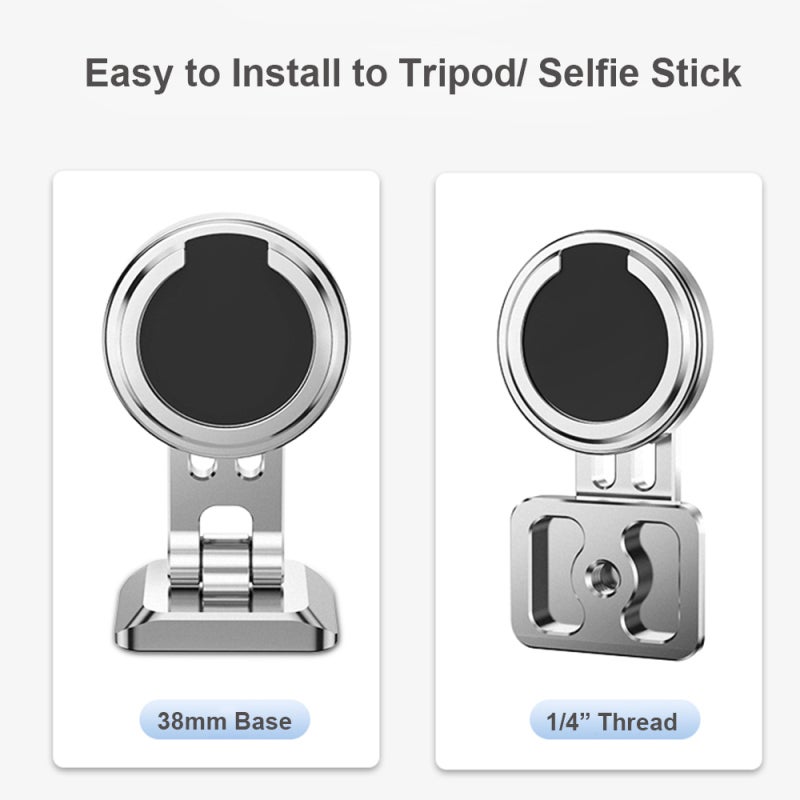 UURIG PH-06 Portable Magnetic Phone Mount Phone Holder Phone Tripod Mount Aluminum Alloy Replacement for iPhone 14/13/12 Series - Image 4