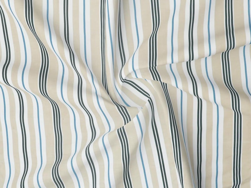 RD TREND Cotton 210 Tc Presents Bedsheets for King Size Bed (100x108 Inches),Bedsheets for Double Size Bed with 2 Pillow Covers Size 18x28 Inch(Beige, Striped) - Image 2