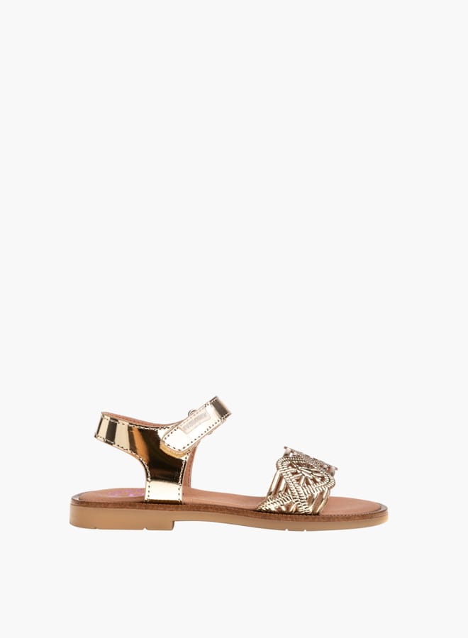 Pablosky Girls Strap Sandals With Hook And Loop Closure  - Image 1