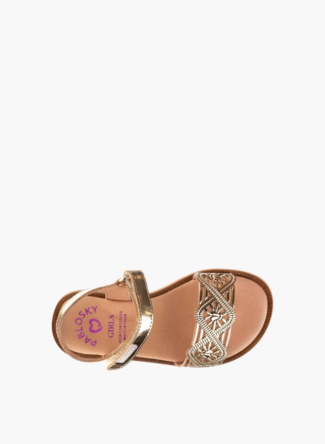 Pablosky Girls Strap Sandals With Hook And Loop Closure  - Image 4