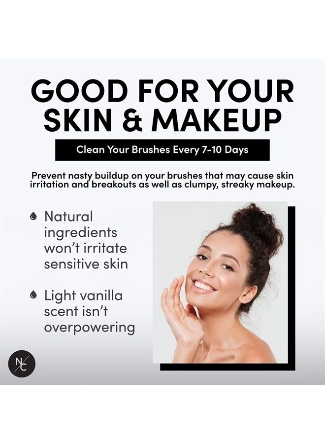 Narrative Cosmetics صابون تنظيف فرش المكياج الصلب مع وسادة تنظيف سيليكون، ينظف الفرش الطبيعية والصناعية، نباتي، خالي من القسوة، مكونات طبيعية، عطر الفانيليا - Image 2