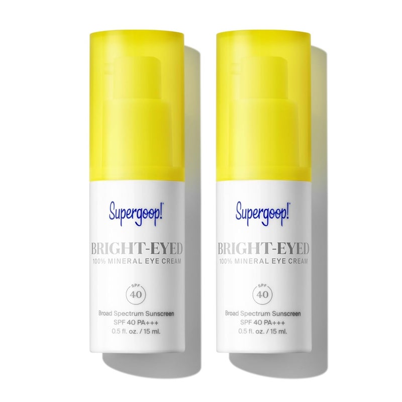 Supergoop! Supergoop BrightEyed 100 Mineral Eye Cream  05 fl oz Pack of 2  SPF 40 PA Hydrating  Illuminating Mineral Sunscreen  Under Eye Cream for Dark Circles  Puffiness  Revives Tired Eyes
