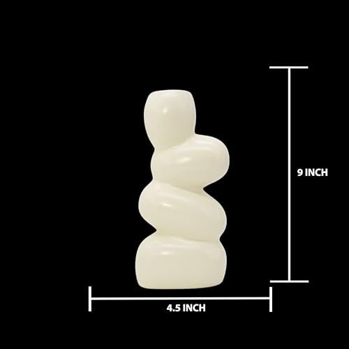 Aabco Unique Shape, Ceramic Vase for Living Room, Home Decoration Items for Living Room, Flower Vases for Home, Office & Table Decor (Stone Vase) - Image 3
