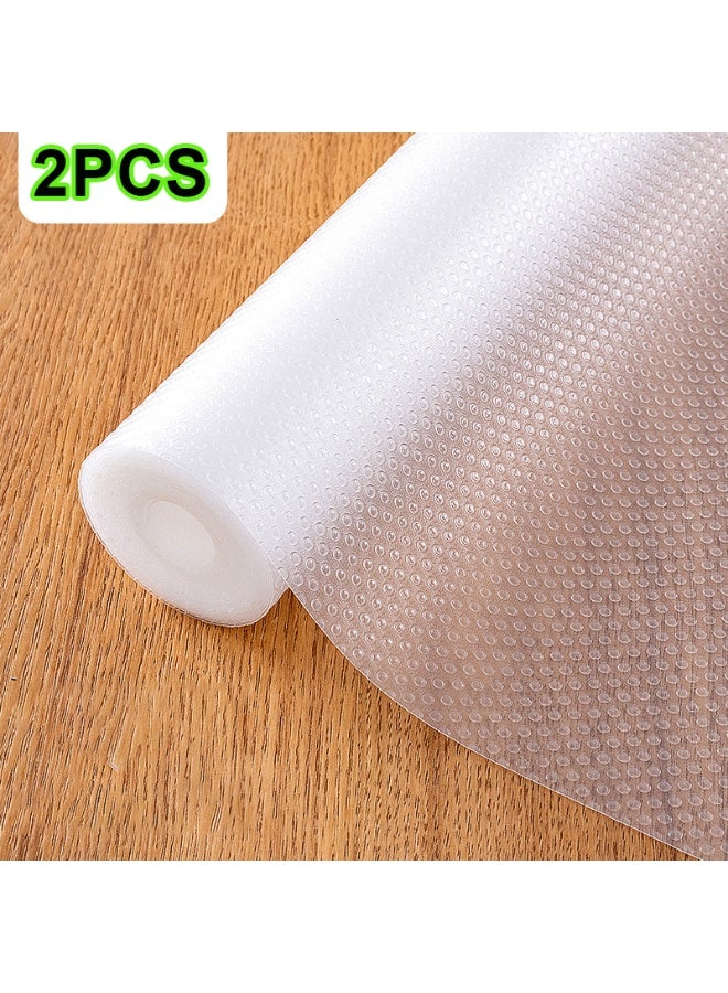Relex Shelf Liner for Kitchen, Non-Adhesive Drawer Mats, Non-Slip Food Grade EVA Drawer Liner, Stain-Proof Liner for Shelf, Refrigerator, Cupboard, and Desk (2 Rolls, 45 x 150cm) - Image 1