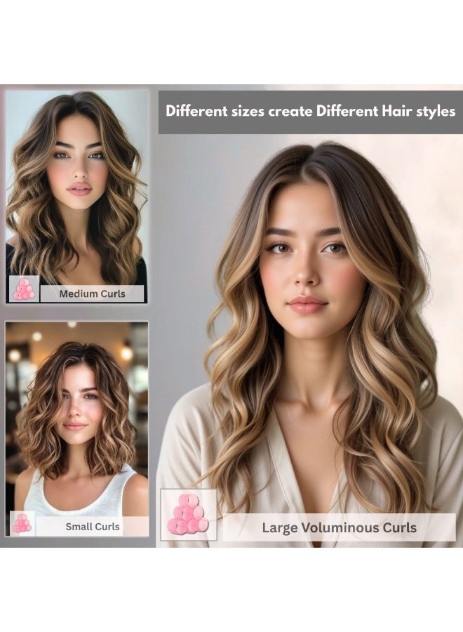 Elaur 30 Pcs Hair Rollers & Clips, Self Holding Hair Curlers with Clips, Large Rollers for Hair Set, Self Grip Roller for Long Medium Short Hair Volume Salon (PinkRose) - Image 5