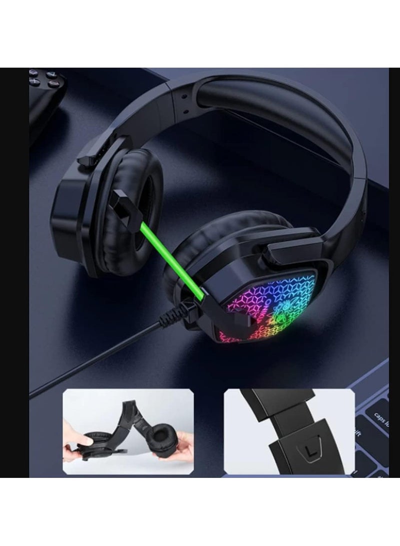 أونيكوما سماعة الألعاب Onikuma X3 مزودة بميكروفون وسماعة رأس لإلغاء الضوضاء مع ضوء LED - Image 2