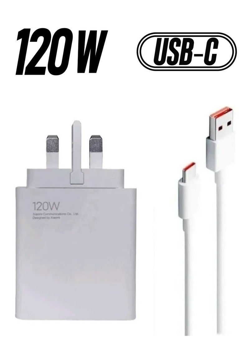 ELTRAZONE Genuine Xiaomi 120W Ultra Fast Charger with USB-C 6A Cable, UK Plug, Fast Charging for Xiaomi Devices - Image 1