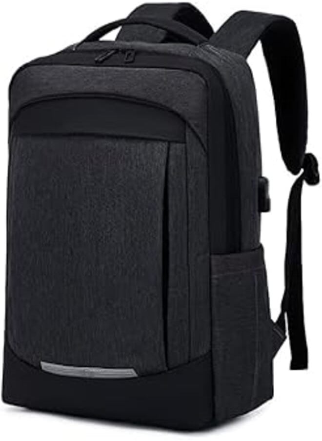 RAHALA Casual Laptop Travel Bag, Large Professional Waterproof Backpack with USB Charging Port for Men and women, RAL6301 Black 
