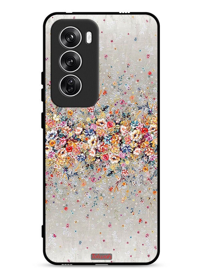 Tolwak Oppo Reno12 5G Protective Case Cover Small Flowers Abstract Art - Image 1