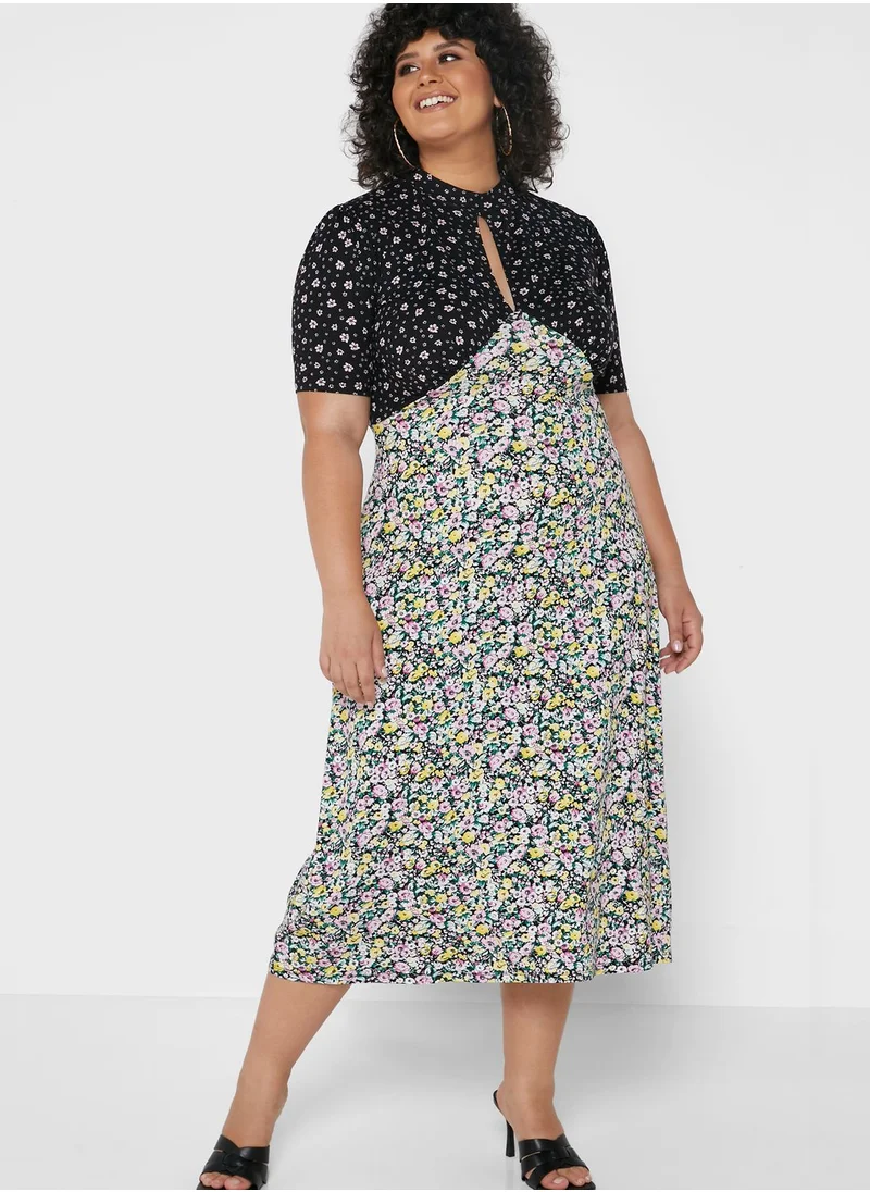 Simply Be Mixed Print Jersey Midi Dress