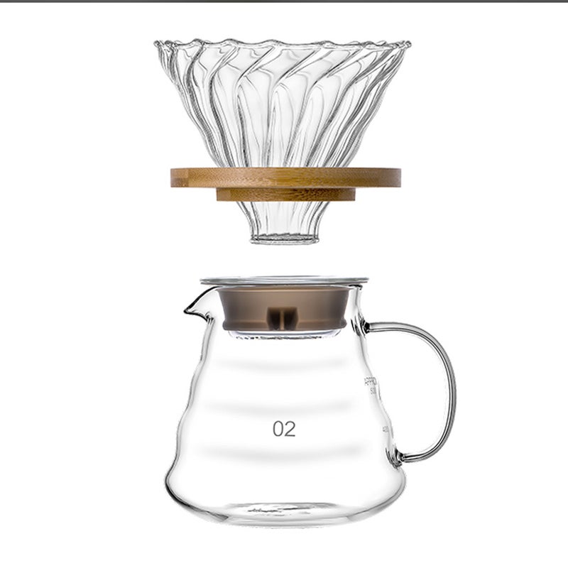 كوب تصفية القهوة V60 - إبريق صب القهوة الزجاجي بتصميم سحابي - Image 2