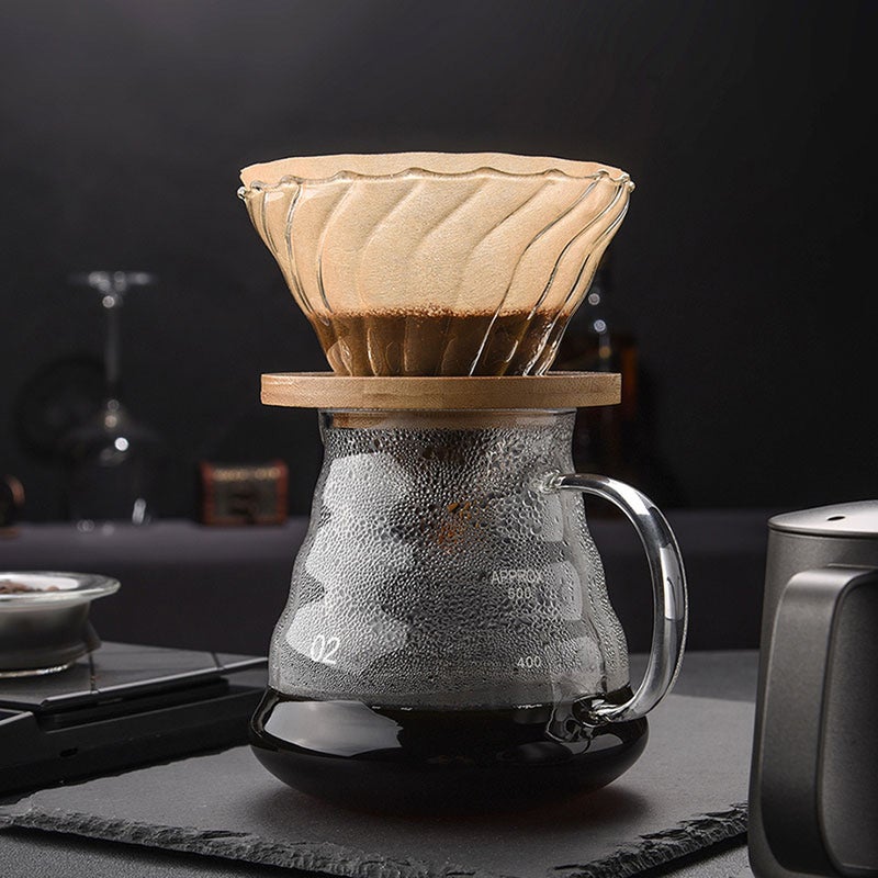 كوب تصفية القهوة V60 - إبريق صب القهوة الزجاجي بتصميم سحابي - Image 4