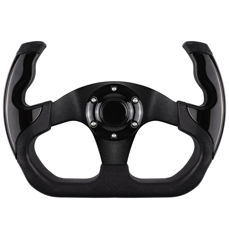 QYMOPAY Universal Racing Steering Wheel 6 Bolt AntiSlip Leather and Aluminum Gaming Steering Wheel with Horn Button for RacingCar Sim DrivingJDM Sports - Image 2